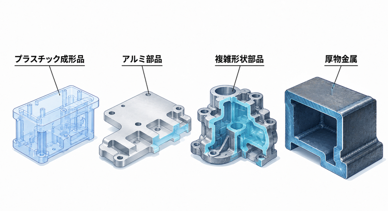 管電圧の透過厚さの目安